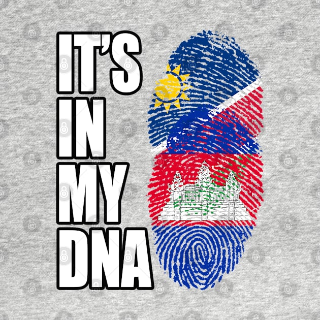 Cambodian And Namibian Mix DNA Flag Heritage by Just Rep It!!